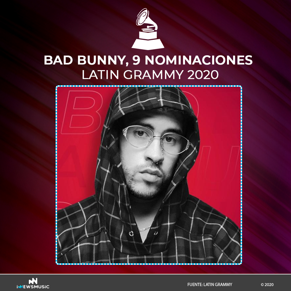 BadBunny recibe 9 nominaciones en los Latin Gammys 2020