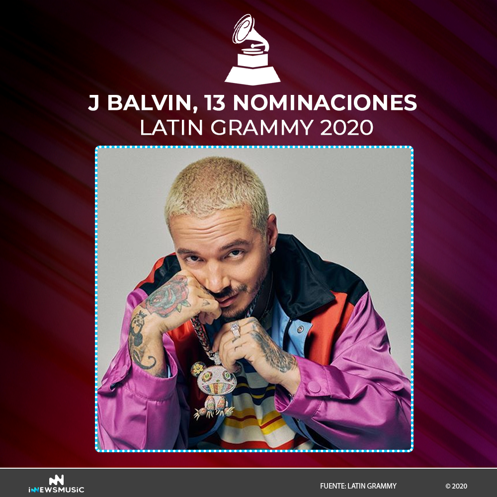 J Balvin recibe 13 nominaciones en los Latin Gammy 2020