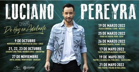 Luciano Pereyra anunció su nuevo tour bautizado “De Hoy en Adelante”