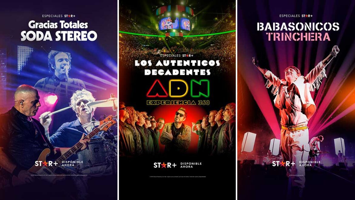 Disfruta de los conciertos de Soda Stereo, Los Auténticos Decadentes y Babasónicos por STAR+