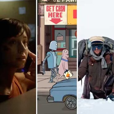 Fotogramas de las cinco películas nominadas al Goya a Mejor Música Original. De izquierda a derecha, ‘Saben aquell’, ‘La paradoja de Antares’, ‘Robot Dreams’, ‘La sociedad de la nieve’ y ‘El maestro que prometió el mar’. Filmax/Selected Films/BTeam/FilmAffinity
